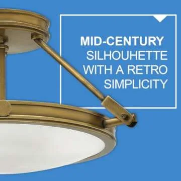 Hinkley Collier Semi-Flush Ceiling Light with Brass Finish