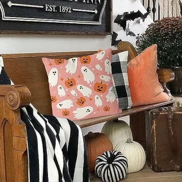 Vibrant Halloween Pillow Cover 18x18 for Home Decor
