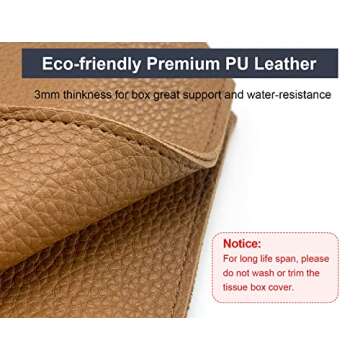 PENGLONG PU Leather Tissue Box Cover for Home and Office
