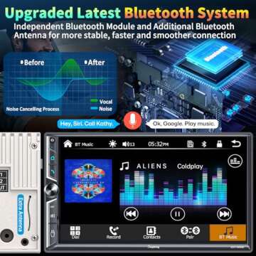 Wireless CarPlay Stereo with 7" Touchscreen & Backup Camera