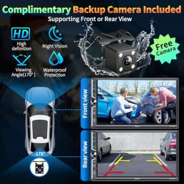 Wireless CarPlay Stereo with 7" Touchscreen & Backup Camera