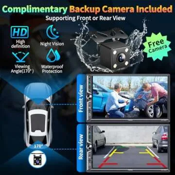 Wireless CarPlay Stereo with 7" Touchscreen & Backup Camera