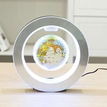 Levitation Floating Globe – 4 Inch Rotating Magnetic Suspension Home Decor