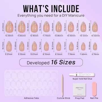 Stylish BTArtbox French Tip Press On Nails for All Occasions