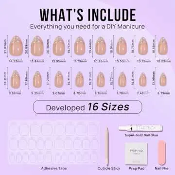 Stylish BTArtbox French Tip Press On Nails for All Occasions