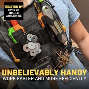 MagMaster Pro | Magnetic Tool and Hardware Holder - Strong Clip-On Belt Magnet Holster for Screws, Nails, Hammer, Sockets, Pliers, Screw Driver, Trowel, Drill Bit, Wrench, or Any Magnetic Tools