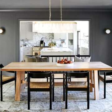 ALICE HOUSE 37.3" Dining Room Chandelier, Gold Contemporary Hanging Light Fixture, 5 Light Modern Island Lighting AL3802-P5