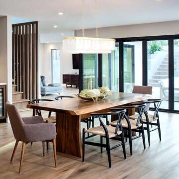 ALICE HOUSE 37.3" Dining Room Chandelier, Gold Contemporary Hanging Light Fixture, 5 Light Modern Island Lighting AL3802-P5