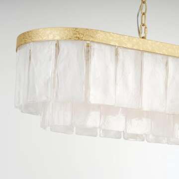 ALICE HOUSE 37.3" Dining Room Chandelier, Gold Contemporary Hanging Light Fixture, 5 Light Modern Island Lighting AL3802-P5