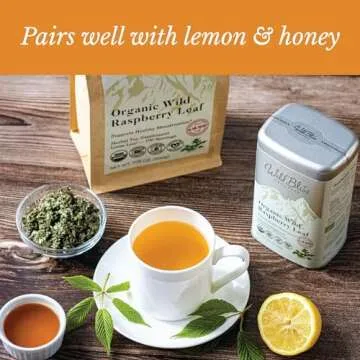 Wild Bliss Organic Red Raspberry Leaf Tea Pregnancy and Menstrual Support - Loose Leaf Herbal Tea - 1.76 Oz - 25 Servings