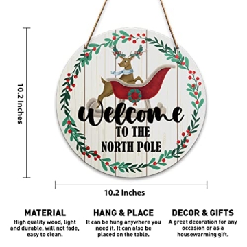 Rustic Welcome to The North Pole Christmas Sign