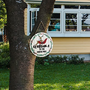 Rustic Welcome to The North Pole Christmas Sign