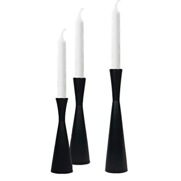 Elegant Black Metal Taper Candle Holders Set of 3 - Modern Charm