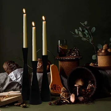 Elegant Black Metal Taper Candle Holders Set of 3 - Modern Charm