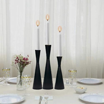 Elegant Black Metal Taper Candle Holders Set of 3 - Modern Charm
