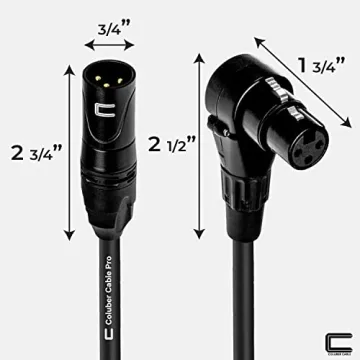 Balanced XLR Cable Male to Right Angle Female 5 Feet Pro Connector