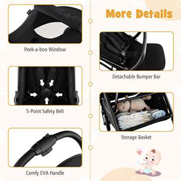 Lightweight Compact Baby Stroller for Travel and Daily Use