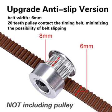 5M GT2 Timing Belt, Upgrade Non-Slip Version, Width 6mm, Fit for 3D Printer and Most Belt Driven Printers