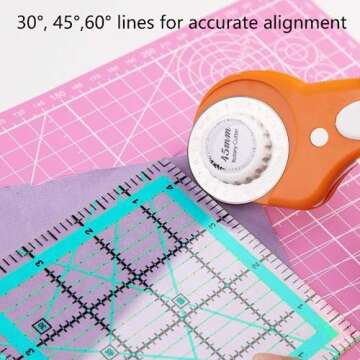 Quilting Rulers,Quilting Templates Square Ruler (4.5", 6", 9.5", 12.5"),Quilting Rulers Acrylic Rulers Fabric Cutting Ruler for Quilting and Sewing