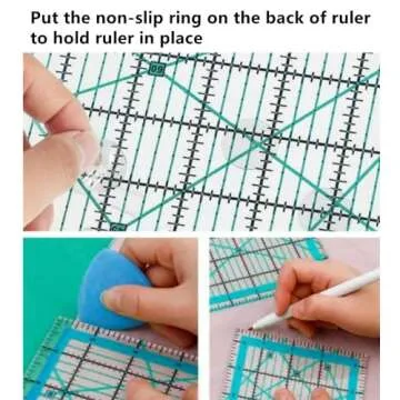 Quilting Rulers,Quilting Templates Square Ruler (4.5", 6", 9.5", 12.5"),Quilting Rulers Acrylic Rulers Fabric Cutting Ruler for Quilting and Sewing