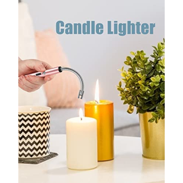 Stylish NESAPTO Zinc Alloy Candle Lighter - Rechargeable Rose Gold