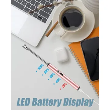 Stylish NESAPTO Zinc Alloy Candle Lighter - Rechargeable Rose Gold