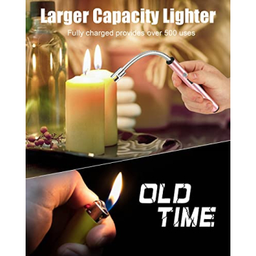 Stylish NESAPTO Zinc Alloy Candle Lighter - Rechargeable Rose Gold