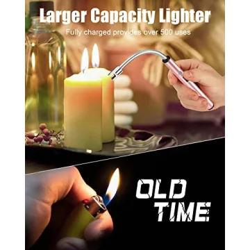 Stylish NESAPTO Zinc Alloy Candle Lighter - Rechargeable Rose Gold