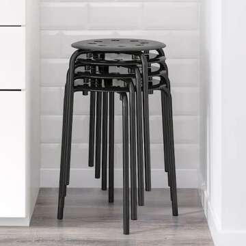 IKEA Marius Home, Study & Office Stool (45 cm, Black)