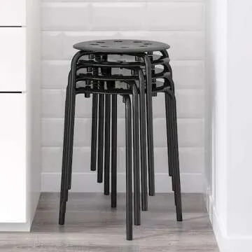 IKEA Marius Home, Study & Office Stool (45 cm, Black)