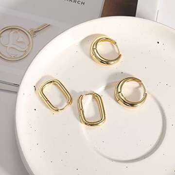 Stylish 3 Pairs Gold Hoop Earrings for Every Occasion