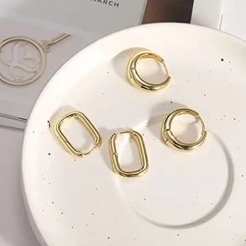 Stylish 3 Pairs Gold Hoop Earrings for Every Occasion