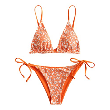 ZAFUL Women's Vibrant Triangle Bikini Set - Stylish Floral Swimwear for Sunny Days