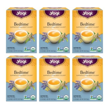 Yogi Tea - Bedtime Herbal Tea Blend for Relaxation - 6 Pack, Organic & Caffeine-Free