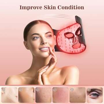Portable Red Light Therapy Mask with Remote Control
