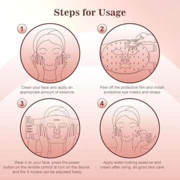 Portable Red Light Therapy Mask with Remote Control