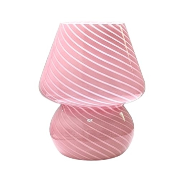 Jonong Glass Striped Mushroom Lamp Creative Gift Night Light