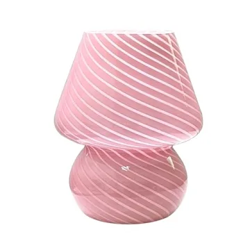 Jonong Glass Striped Mushroom Lamp Creative Gift Night Light