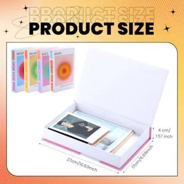 Pasimy Set of 4 Desk Decor Fake Books Decoration Hardcover Faux Book Storage Box with Magnetic Cover Decorative Books for Aesthetic Room Decor Coffee Home Office(Gradient Aura)