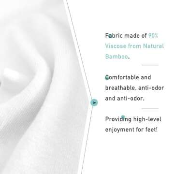 Women's Soft Thin Viscose Bamboo Crew Socks, Fit Stretchy Casual, Business, Dress Calf Sock 5 Pairs (US, Alpha, Medium, Regular, Regular, White)