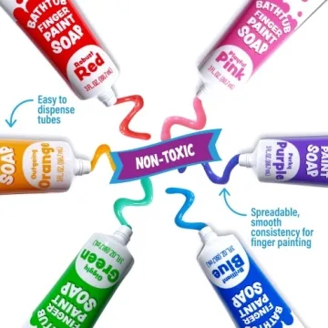 Tub Works® Bathtub Finger Paint Soap, Classic 6 Pack | Non-Toxic | Washable Bathtub Paint for Finger Painting on Tub Walls | Ideal Toddler Bath Toys for Creative Play | Easy to Clean, Fun Bath Paint