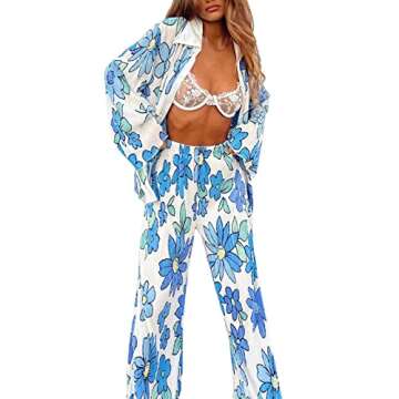 Stylish Franhais Women's 2 Piece Outfits Pants Sets