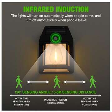 Leimezsty Solar-Tungsten Wall Light Outdoor 2023 Wireless Dusks to Dawns Motion-Sensor LED Wall Sconce IP65 Waterproof Solar Light Wall Mount Patio Fence Decorative