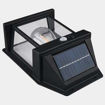 Leimezsty Solar-Tungsten Wall Light Outdoor 2023 Wireless Dusks to Dawns Motion-Sensor LED Wall Sconce IP65 Waterproof Solar Light Wall Mount Patio Fence Decorative