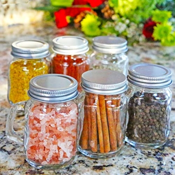 Kate Aspen Mason Jar Mugs with Lids - Set of 6