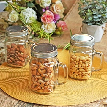 Kate Aspen Mason Jar Mugs with Lids - Set of 6