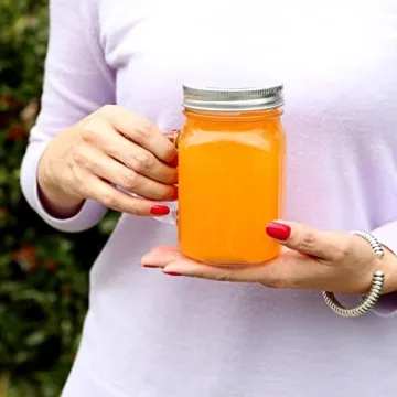 Kate Aspen Mason Jar Mugs with Lids - Set of 6