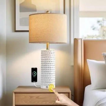 Elegant Touch-Control Table Lamps with USB Ports