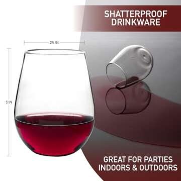 D'Eco Unbreakable 20 oz Wine Glasses (Set of 4) - 100% Tritan Reusable Shatterproof Clear Glassware - Perfect Cocktail Glasses for Hosting Parties - Wedding & Housewarming Gift Idea