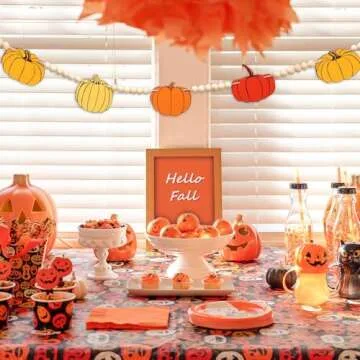 AKEROCK Fall Pumpkin Garland for Home Decor